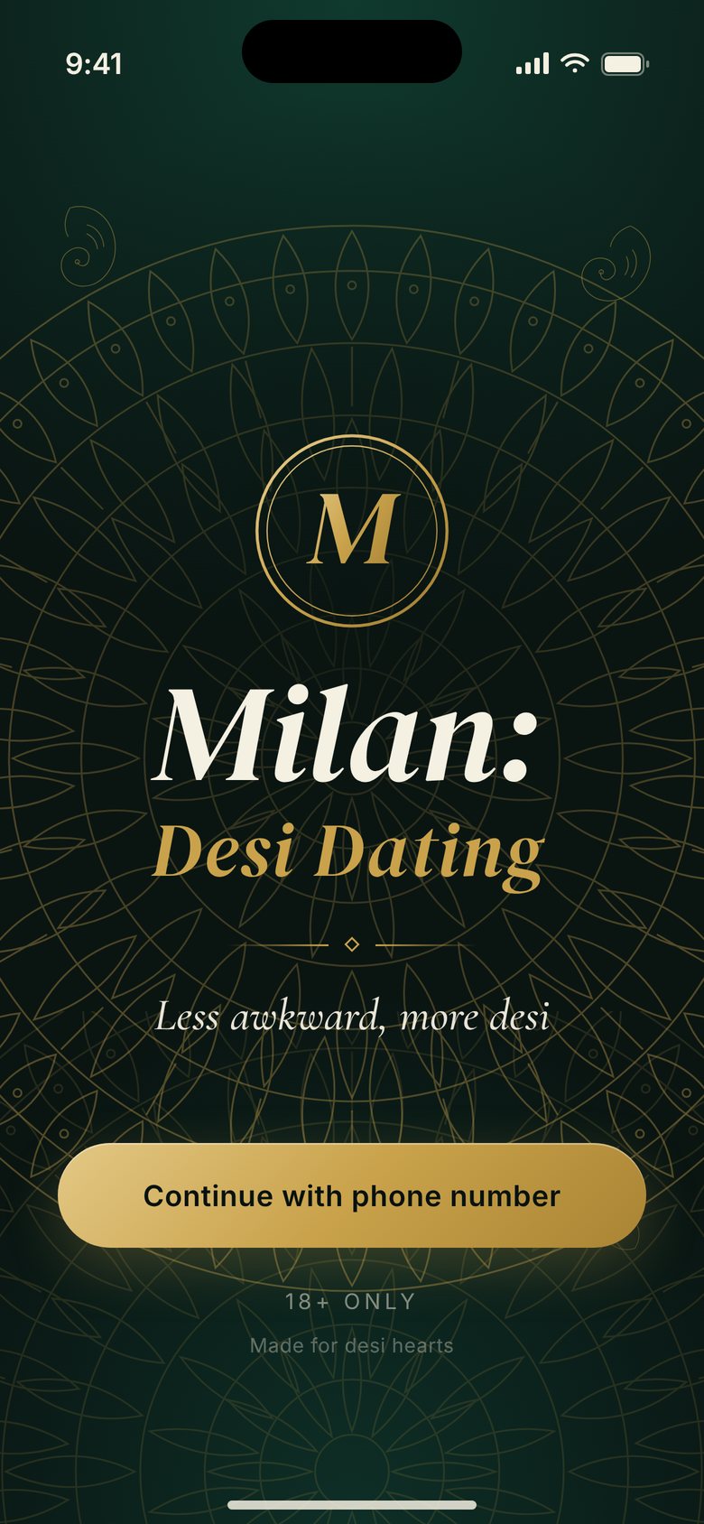 Milan welcome screen