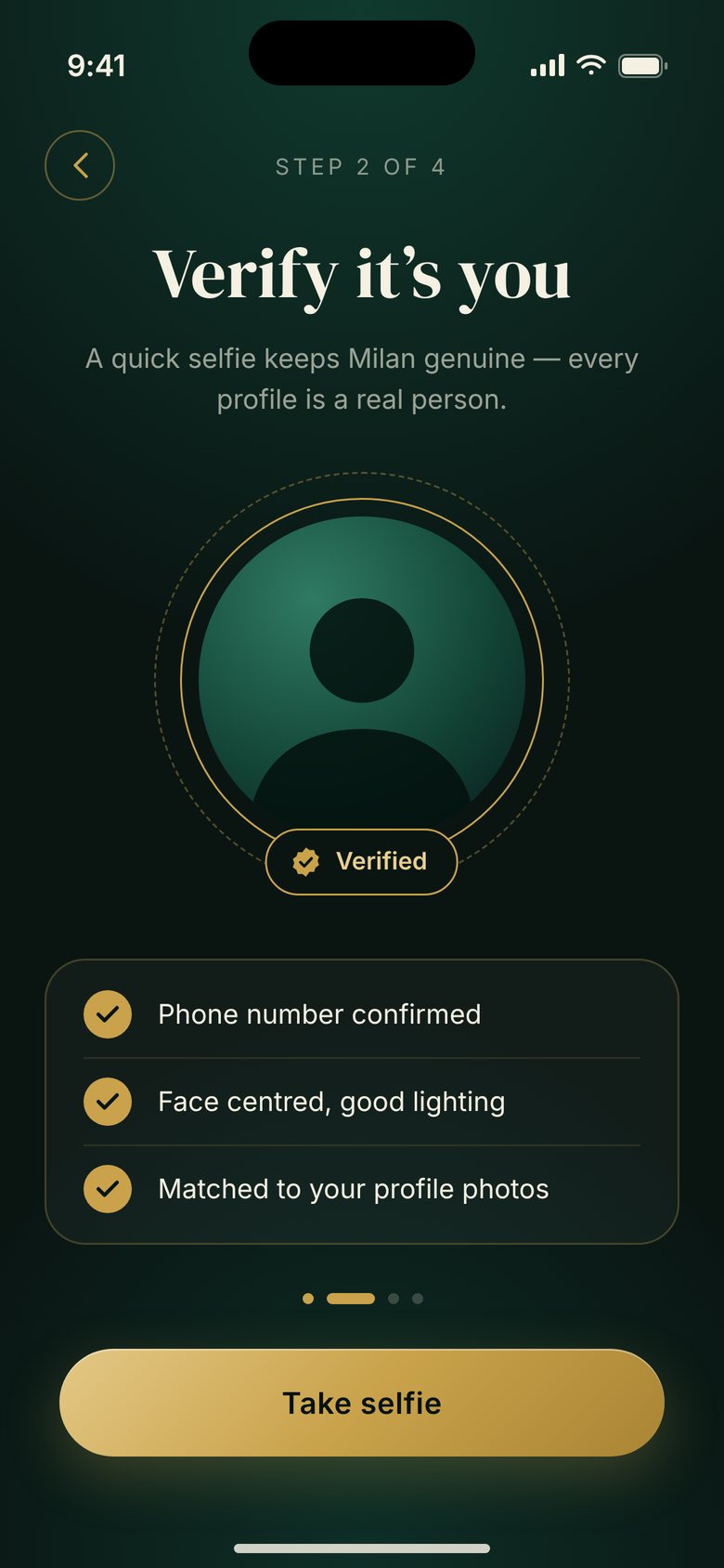 Milan verification screen