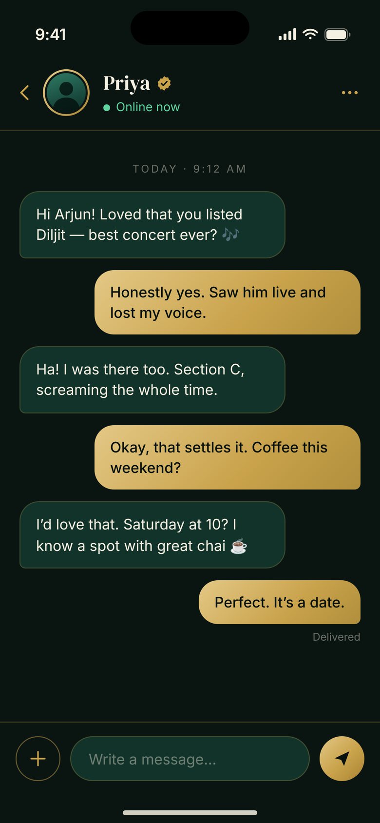 Milan chat screen